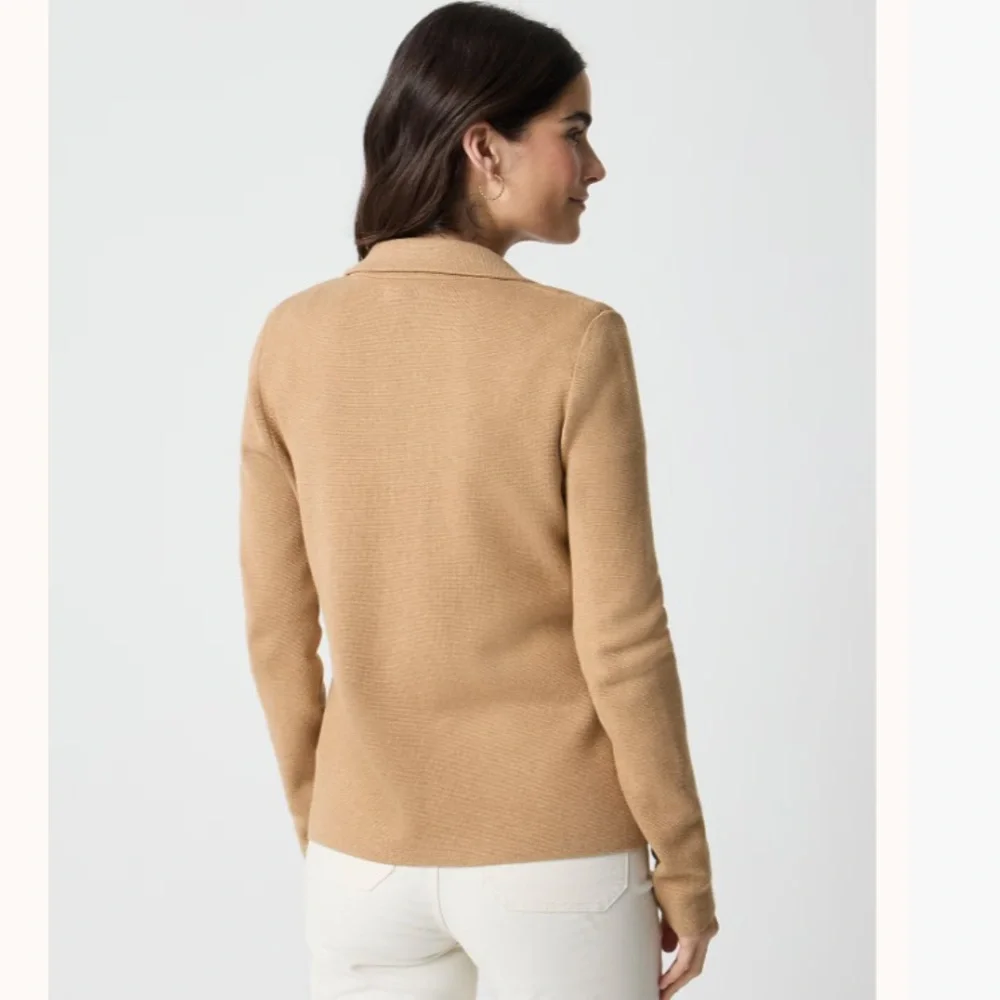 J. Crew Schoolboy sweater blazer Tailored Camel Knit Jacket